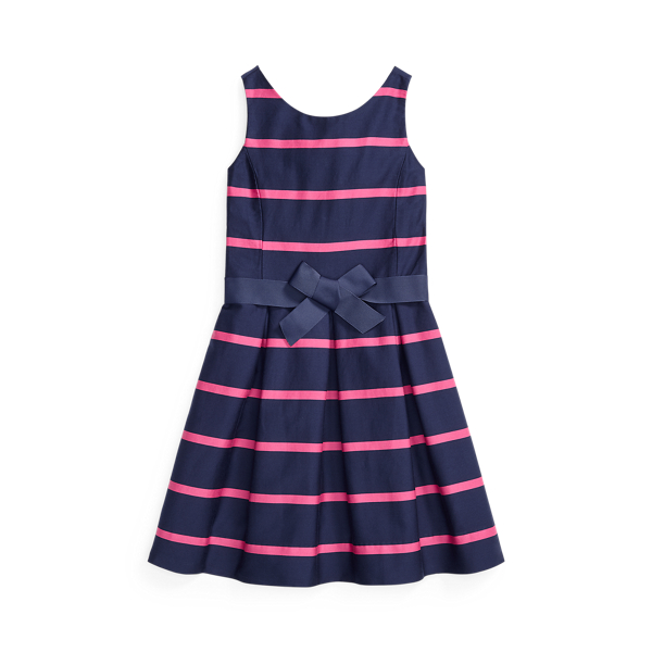 Robe ray&eacute;e en satinette de coton Girls 7-14 Years en 1
