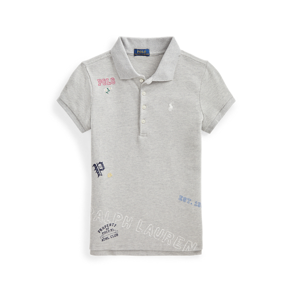 Graphic Stretch Mesh Polo GIRLS 7-14 YEARS 1
