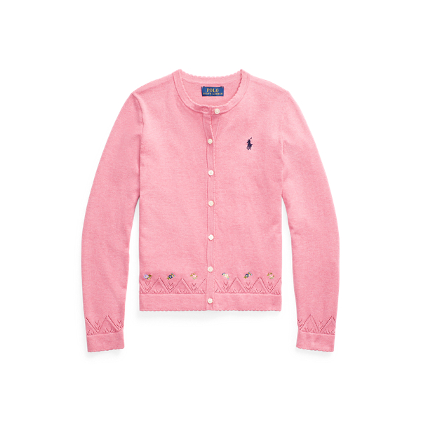 Cardigan brod&eacute; en coton