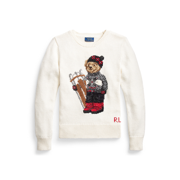 Sled Bear Cotton-Blend Sweater GIRLS 7-14 YEARS in 1