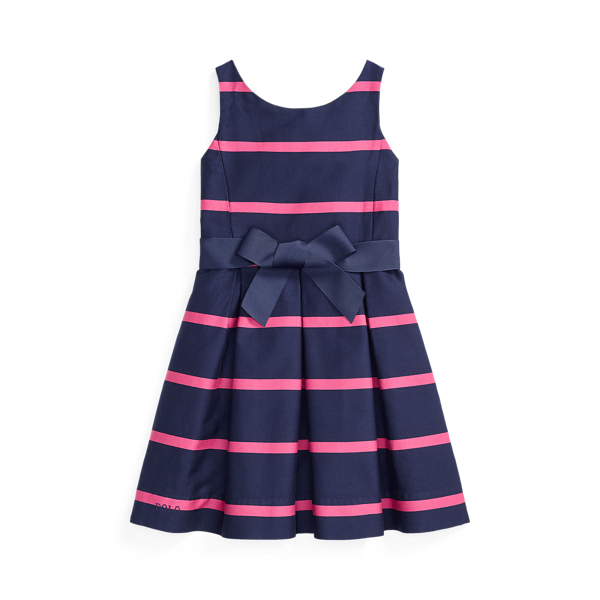 Striped Cotton Sateen Dress Girls 1.5-6.5 Years 1