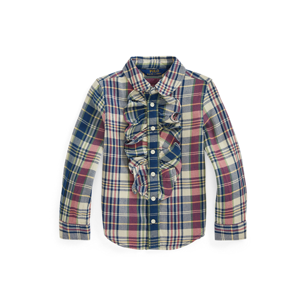 Plaid Ruffled Cotton Shirt GIRLS 1.5-6.5 YEARS 1