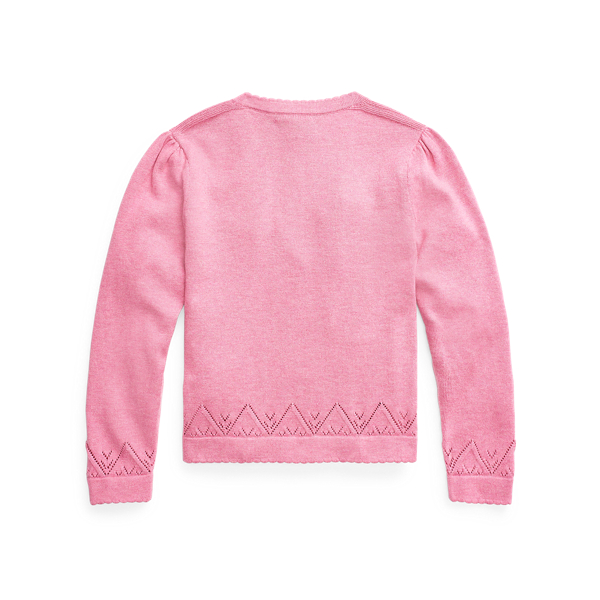 Preppy Pink Heather Embroidered Cotton Cardigan GIRLS 1.5-6.5 YEARS 2