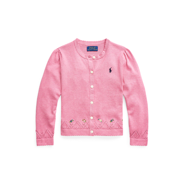 Cardigan brod&eacute; en coton