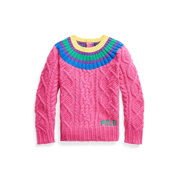 Aran-Knit Fun Jumper Girls 1.5-6.5 Years 1