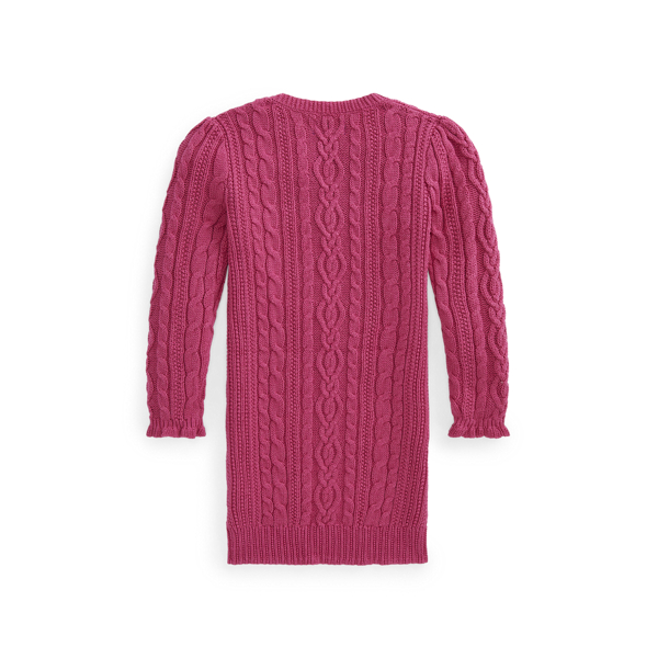 College Pink Heather Aran-Knit Cotton Jumper Dress Girls 2-6x 2
