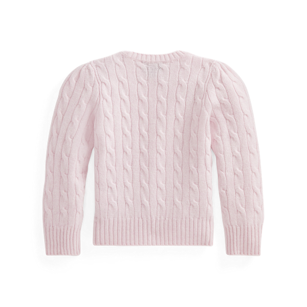Pink Heather Cable-Knit Wool-Cashmere Jumper Girls 1.5-6.5 Years 2