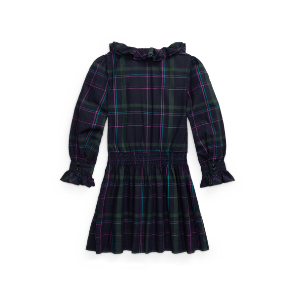 Navy Multi Ruffle-Trim Plaid Twill Dress GIRLS 1.5-6.5 YEARS 2