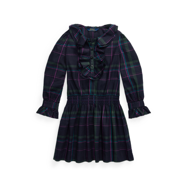 Ruffle-Trim Plaid Twill Dress GIRLS 1.5-6.5 YEARS 1
