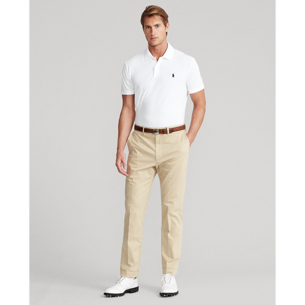 White Custom Slim Fit Stretch Mesh Polo Shirt Polo Golf 4
