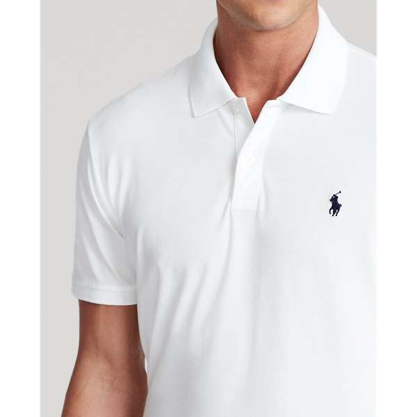 White Custom Slim Fit Stretch Mesh Polo Shirt Polo Golf 6