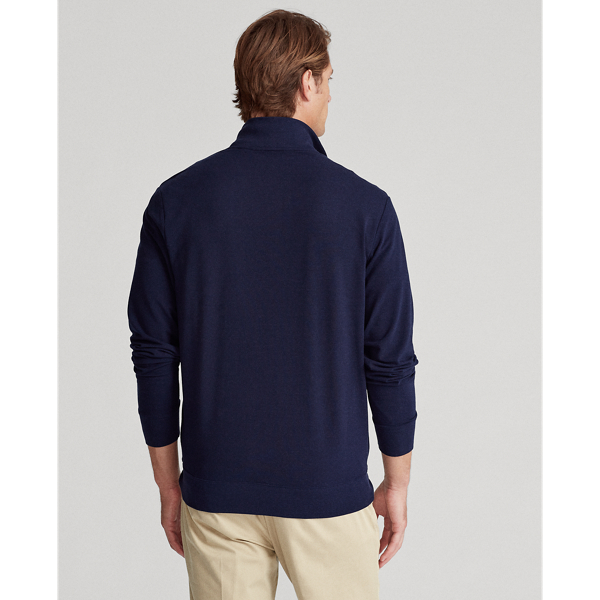 Refined Navy Classic Fit Terry Pullover Polo Golf 5