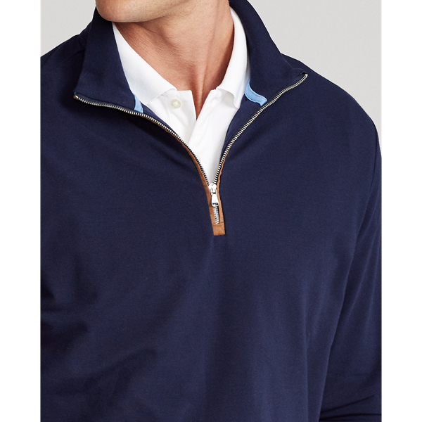 Refined Navy Classic Fit Terry Pullover Polo Golf 6