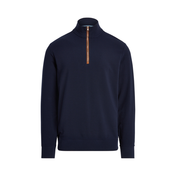 Refined Navy Classic Fit Terry Pullover Polo Golf 2