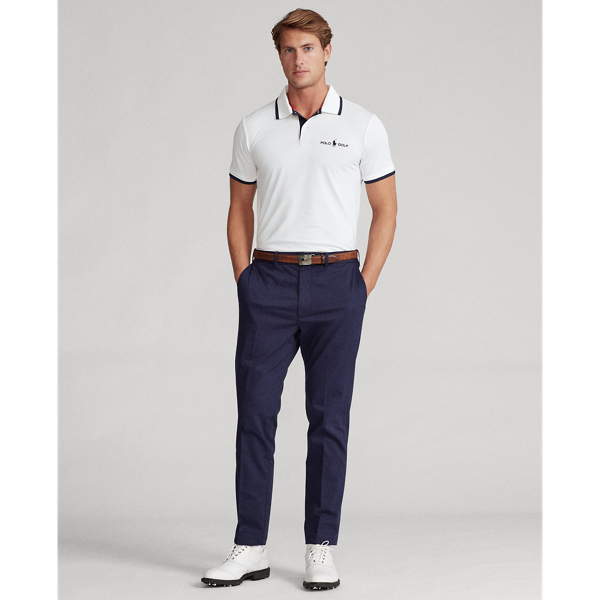 Polo de piqu&eacute; t&eacute;cnico Custom Slim Fit Polo Golf en Blanco Oxford cl&aacute;sico 4