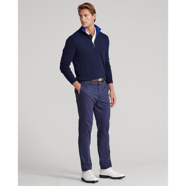 Washable Cashmere Sweater Polo Golf em Refined Navy 4