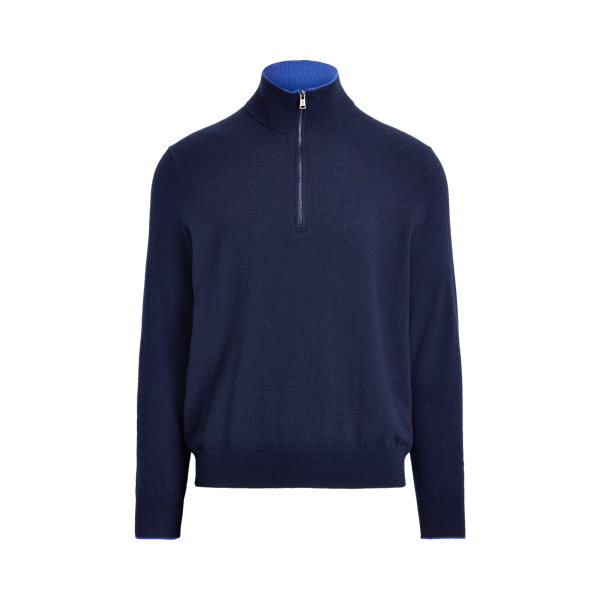 Washable Cashmere Sweater Polo Golf em Refined Navy 2
