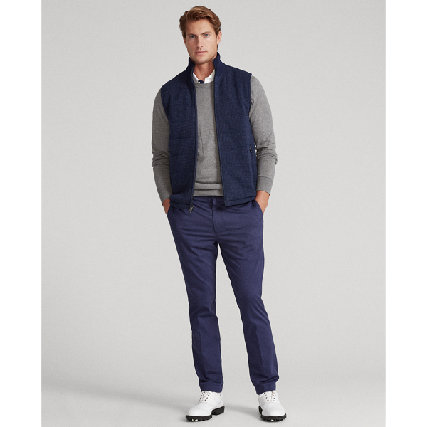 Gilet antivento in lana merino Polo Golf in Refined Navy Houndstooth 4