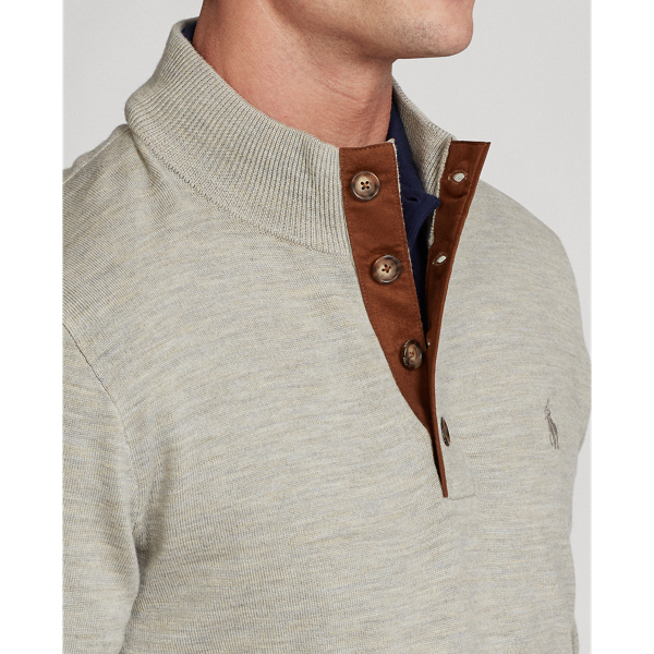 Dark Sport Heather Washable Merino Jumper Polo Golf 6