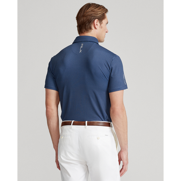 Refined Navy Corner Deco Custom Slim Performance Polo RLX 5