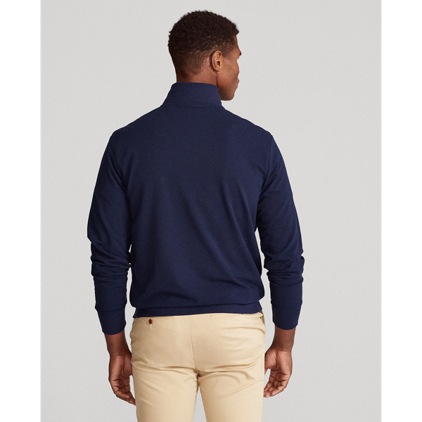 Refined Navy Classic Fit Terry Pullover Polo Golf 5