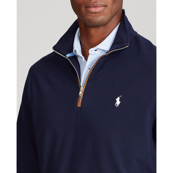 Refined Navy Classic Fit Terry Pullover Polo Golf 6