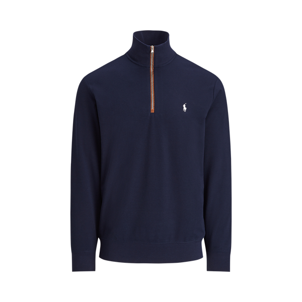 Refined Navy Classic Fit Terry Pullover Polo Golf 2