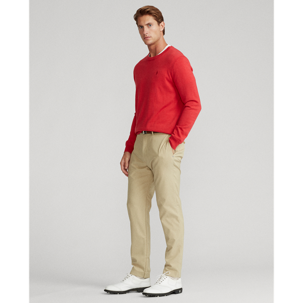 Sunrise Red Heather Washable Wool Crewneck Jumper Polo Golf 4