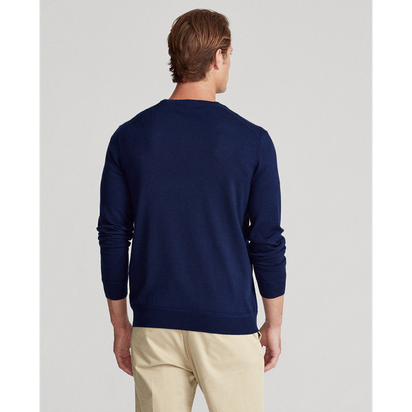 Waschbarer Rundhals-Wollpullover Polo Golf in Franz&ouml;sisch-Navy 4