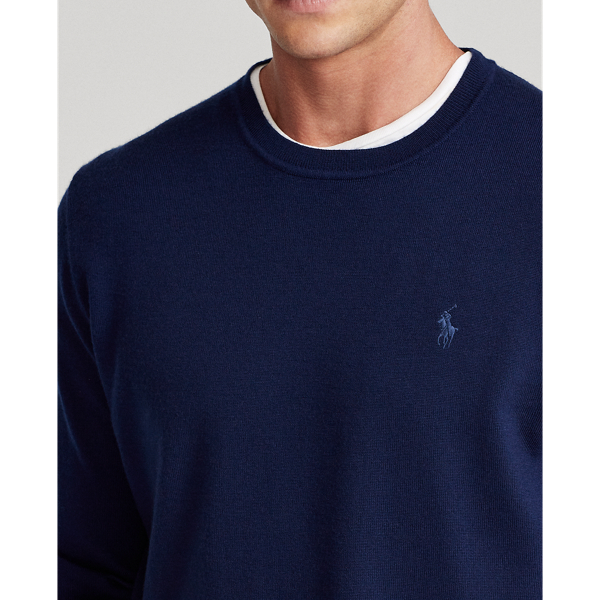 Waschbarer Rundhals-Wollpullover Polo Golf in Franz&ouml;sisch-Navy 5
