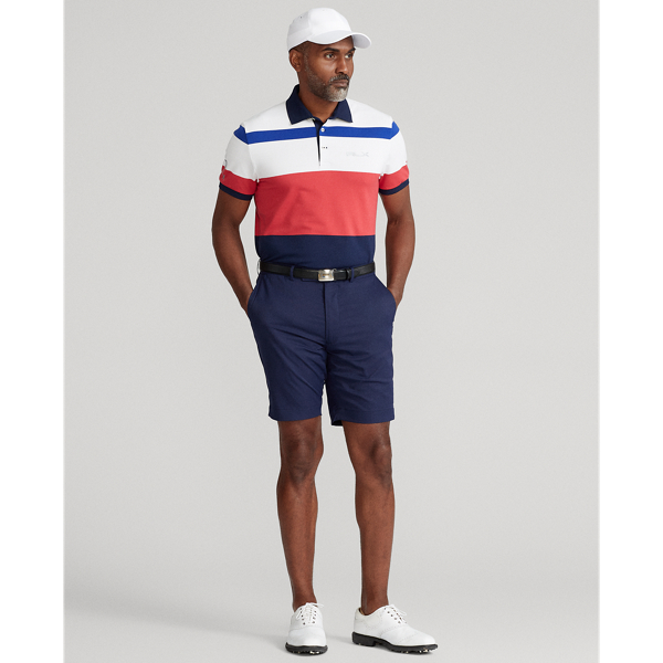 Polo piqu&eacute; tecnico Custom Slim-Fit RLX Golf in Rosso alba multicolore 4