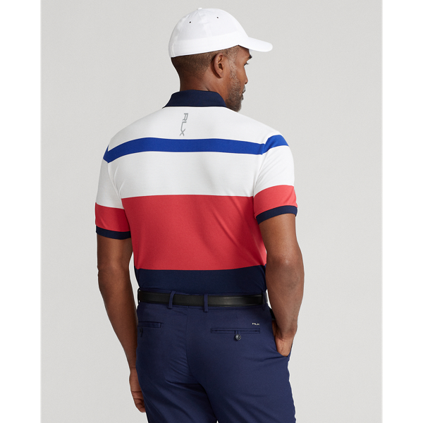 Polo piqu&eacute; tecnico Custom Slim-Fit RLX Golf in Rosso alba multicolore 5