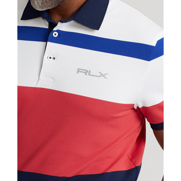Polo piqu&eacute; tecnico Custom Slim-Fit RLX Golf in Rosso alba multicolore 6