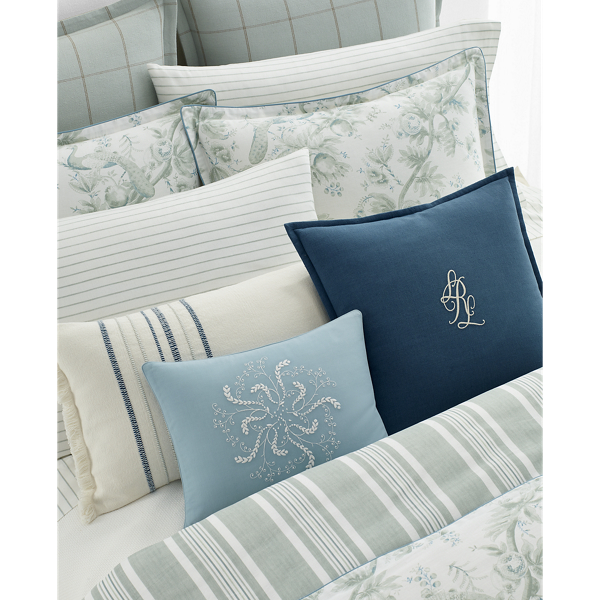 White Julianne Stripe Throw Pillow Lauren Home 5