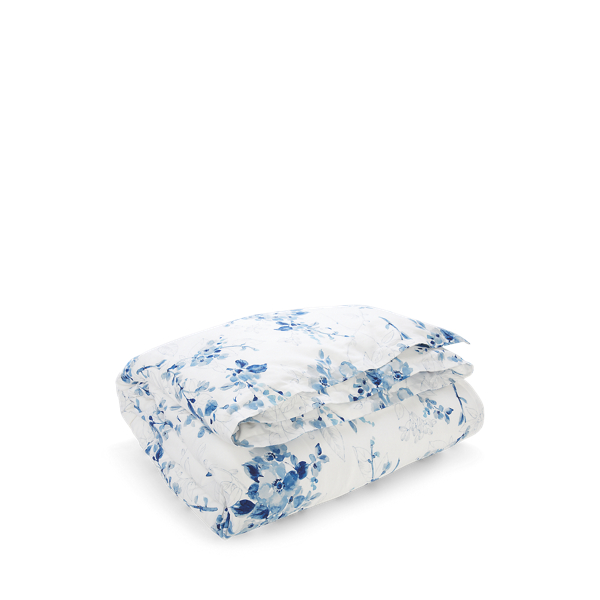 Blue And White Sandra Floral Percale Comforter Set Lauren Home 2