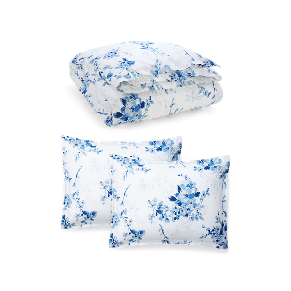 Ralph Lauren Sandra Floral 3 Piece Duvet Cover Set on sale Full/Queen White Blue NWT