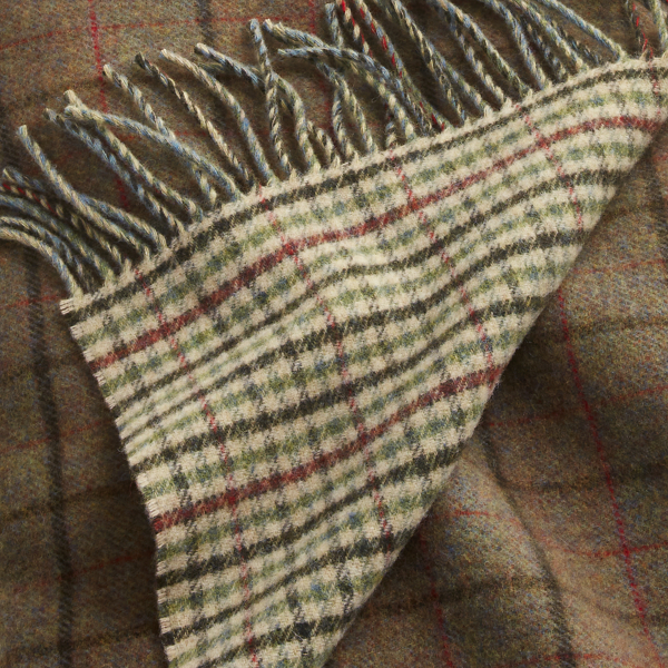 Olive Green Grosvner Plaid Throw Blanket Ralph Lauren Home 2
