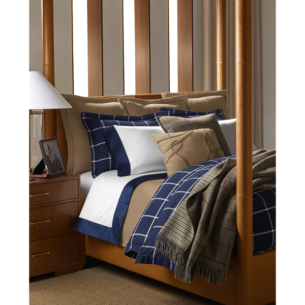 Navy/Cream Equestrian Windowpane Duvet Cover Ralph Lauren Home 6