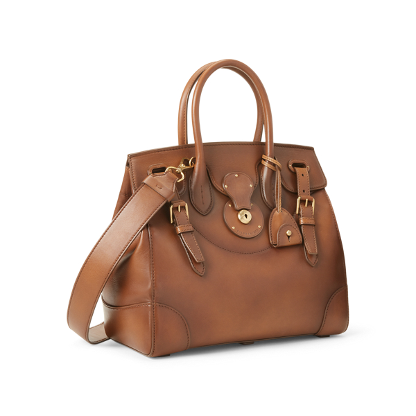 Vintage Brown Light Ricky 33 Burnished Bag Ralph Lauren Collection 2