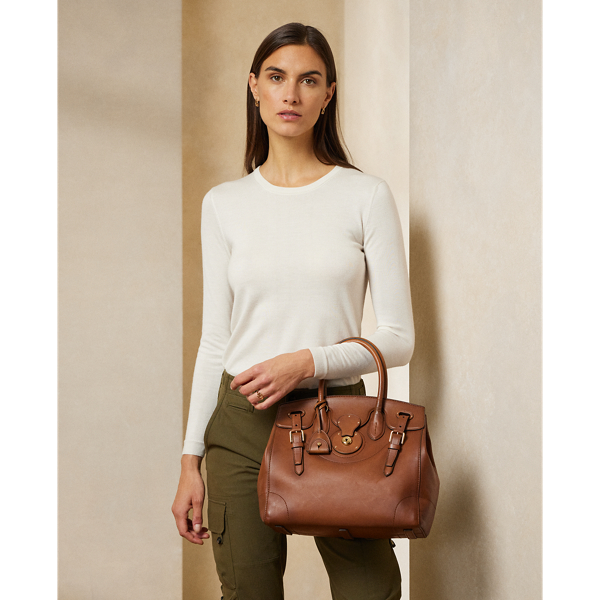 Vintage Brown Light Ricky 33 Burnished Bag Ralph Lauren Collection 6