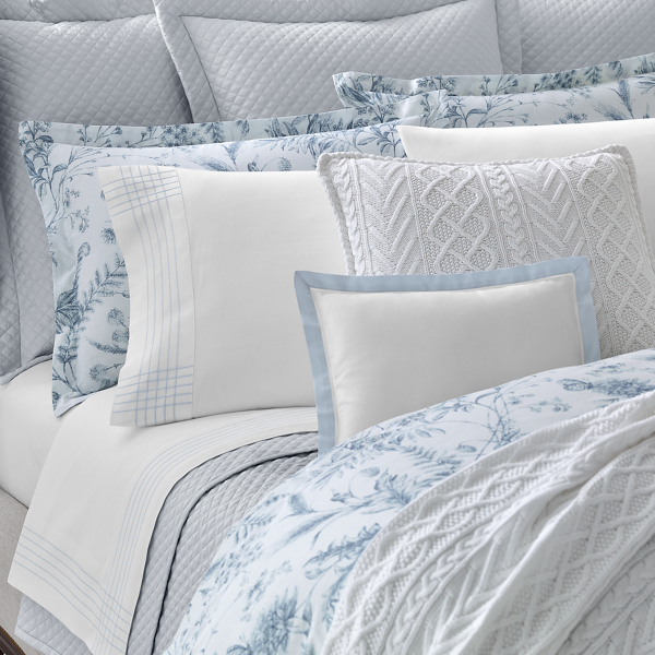 Organic Cotton Sateen Border Pillow