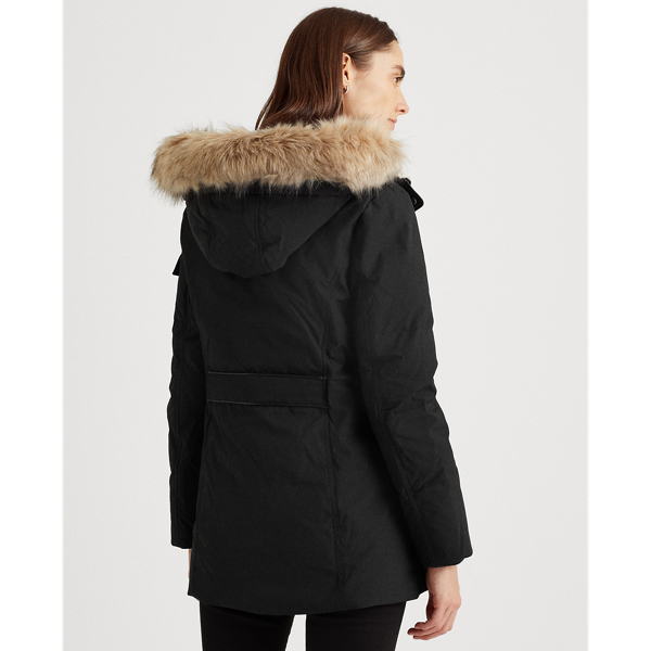 Black W/ Black Tab Contrast Heavy Down Coat Lauren Petite 5