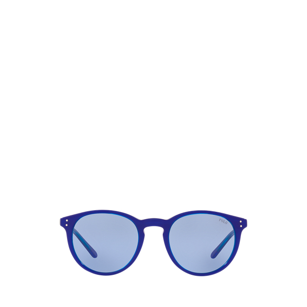 Transparent Electric Blue Heritage Round Sunglasses Polo Ralph Lauren 2