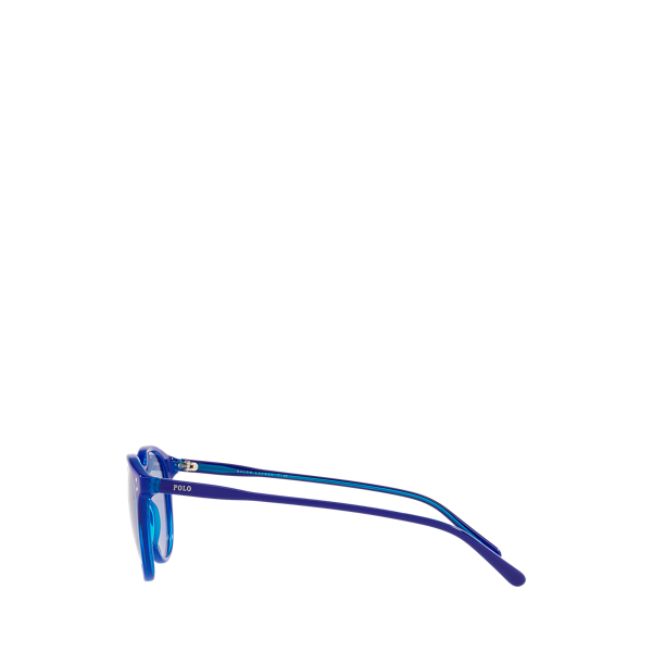 Transparent Electric Blue Heritage Round Sunglasses Polo Ralph Lauren 3