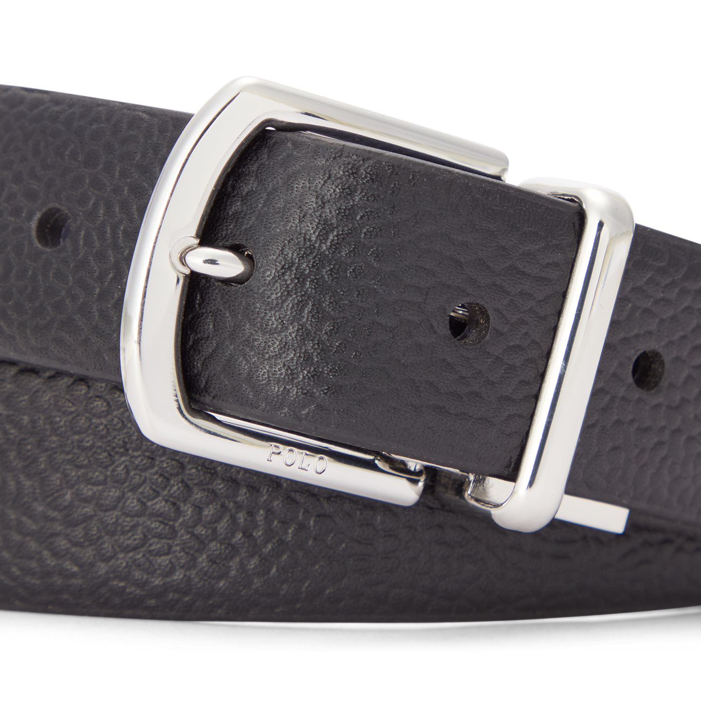Мужской ремень Ralph Lauren Reversible Pebble Leather, цвет: Чёрный / Тёмно-синий — фото 1