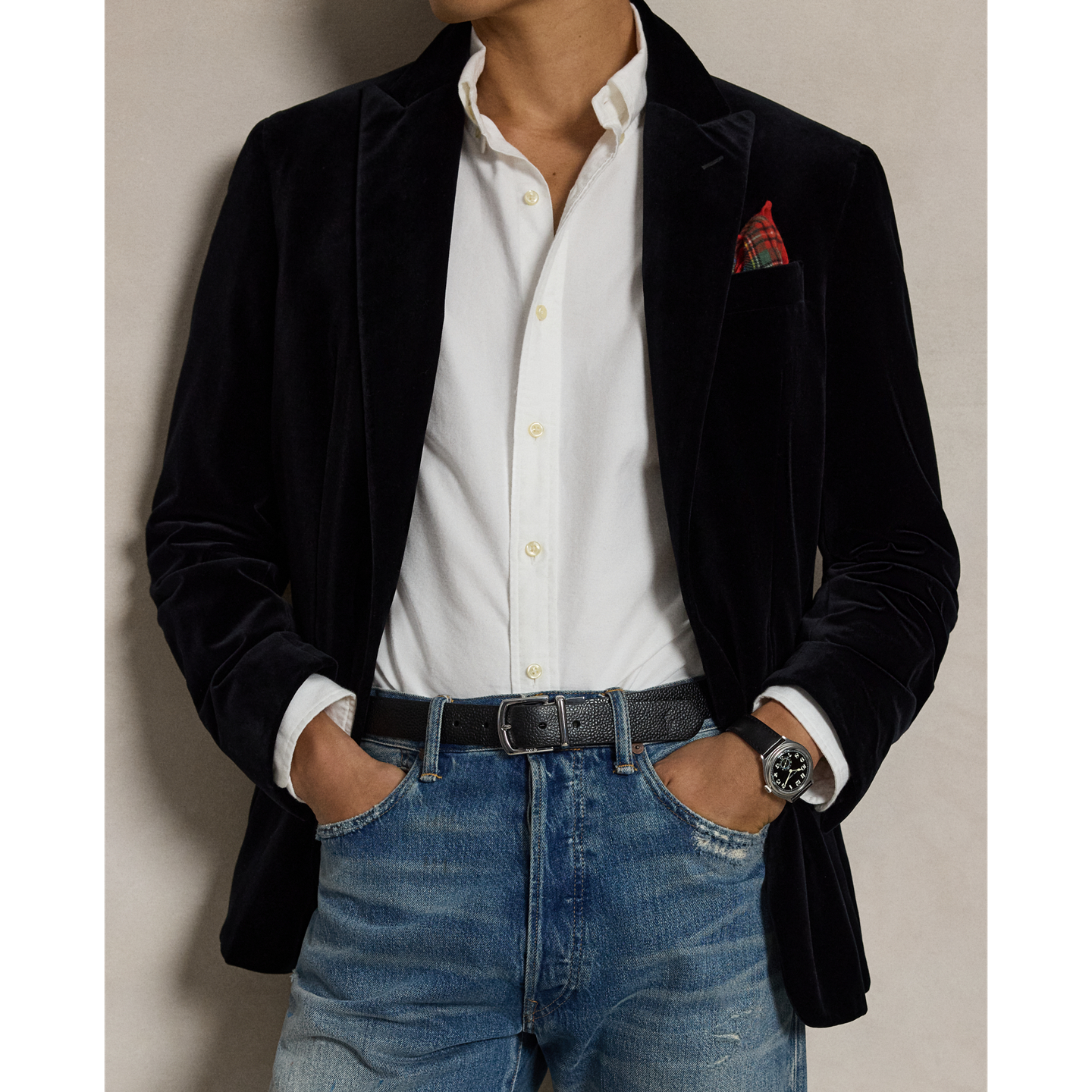 Мужской ремень Ralph Lauren Reversible Pebble Leather, цвет: Чёрный / Тёмно-синий — фото 3