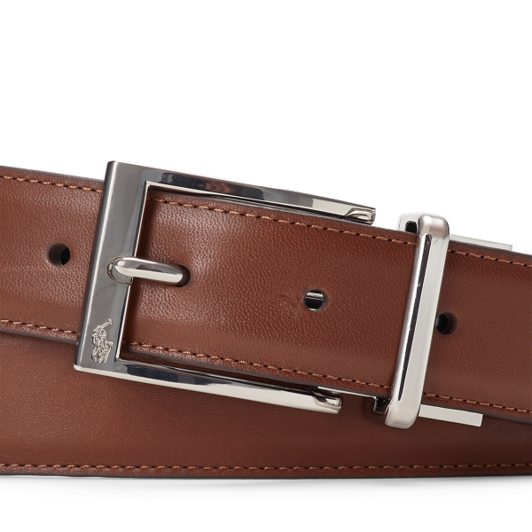 Brown/Navy Reversible Leather Dress Belt Polo Ralph Lauren 2