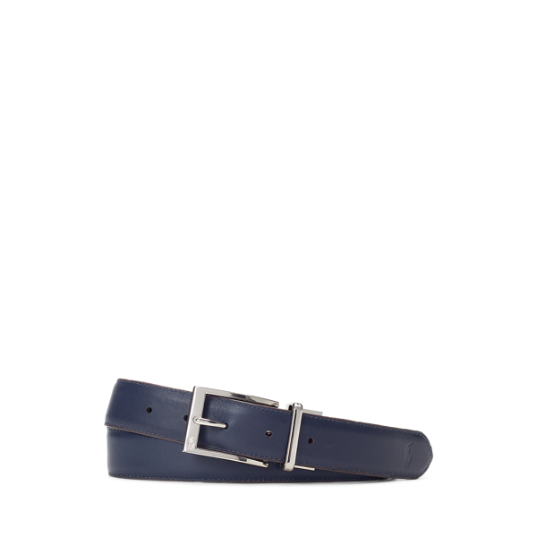 Brown/Navy Reversible Leather Dress Belt Polo Ralph Lauren 3