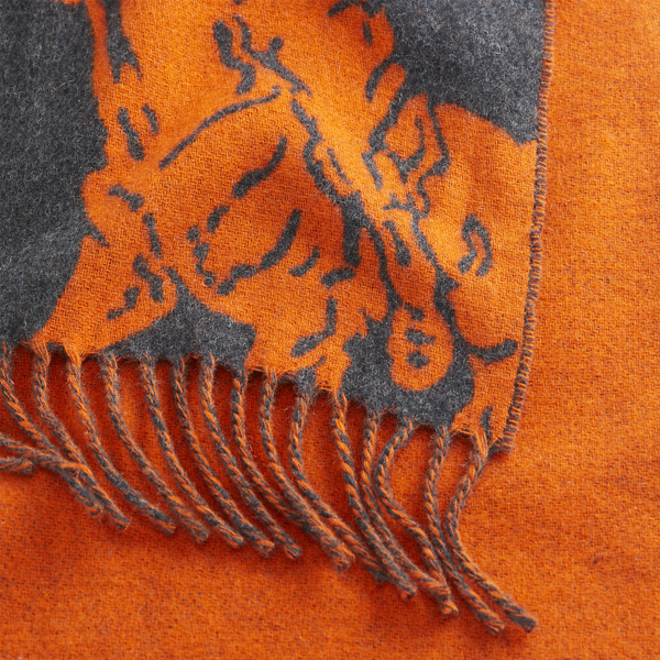 Charcoal/Dusk Orange Big Pony Jacquard Scarf Polo Ralph Lauren 2