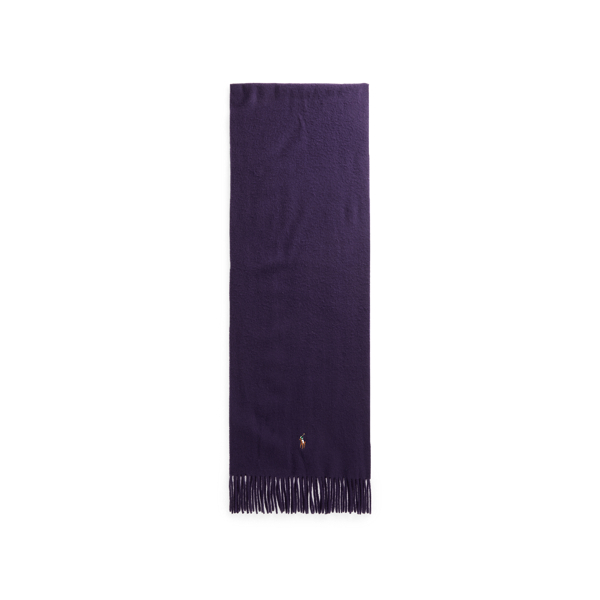 Ancient Purple Fringed Virgin Wool Scarf Polo Ralph Lauren 2